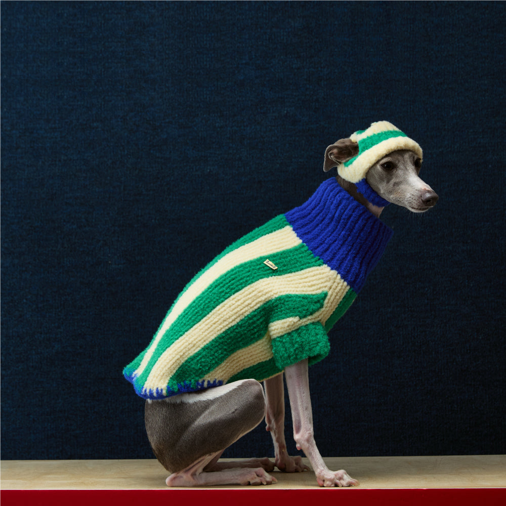 Handmade Colorblock Wool Pet Sweater